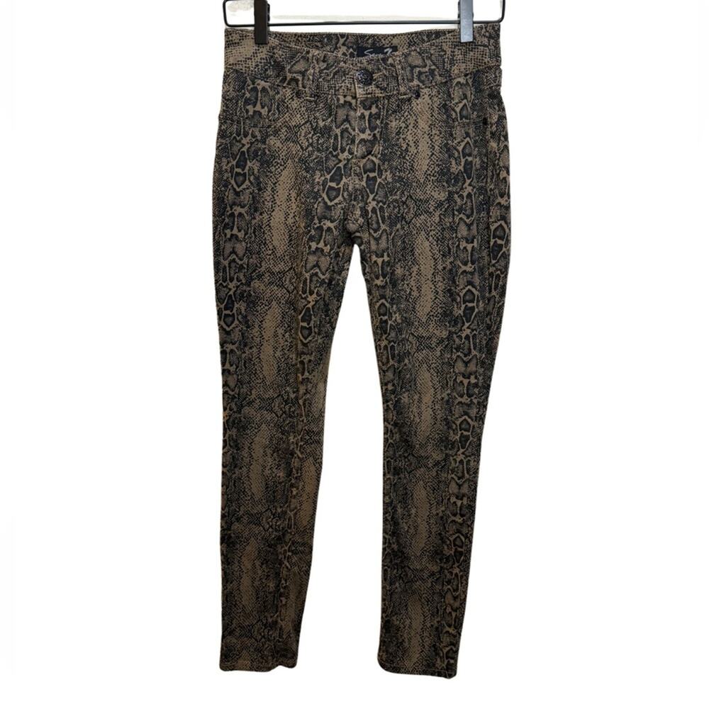 Seven7 Brown Snakeprint Skinny Stretch Jeans Size 4